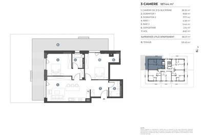 Apartament 3 camere, 86 mp | Standarde nZEB | Ansamblu nou | Buna Ziua - 1