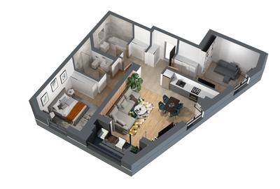 Apartament cu 3 camere semidecomandat în Circumvalațiunii