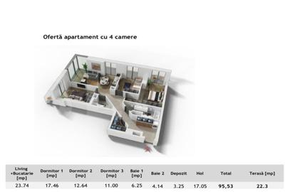 Apartament 4 camere ,96mp, zona Centrala in cel mai exclusivist bloc din Cluj - 9