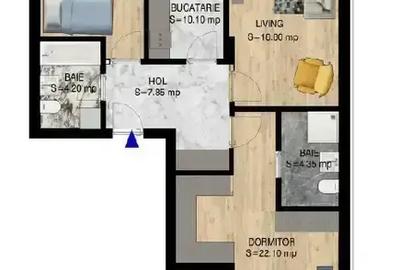 Apartament de 3 Camere decomandat spatios cu dressing doua balcoane - 2