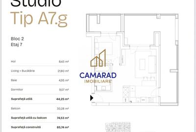 Prima Astera - 2 camere tip studio - Metrou - Terasa 30 mp - 12