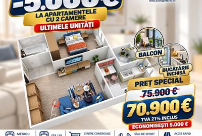 Apartament cu 2 camere semidecomandat în Militari