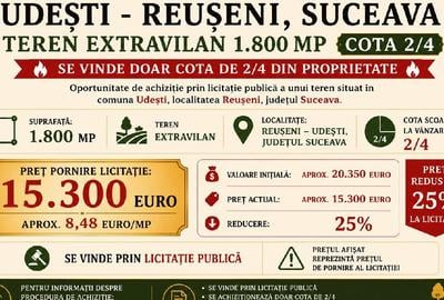 Teren extravilan de 1800 mp, în Reuseni