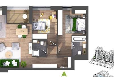 Apartament de 3 camere, 85 mp, parcare, centrala, balcon, Buena Vista Băneasa - 14