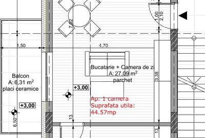 Apartament 2 camere ,etaj 1,proiect nou - 4