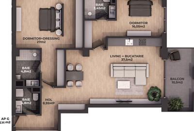 Apartament cu 3 camere decomandat în Pipera