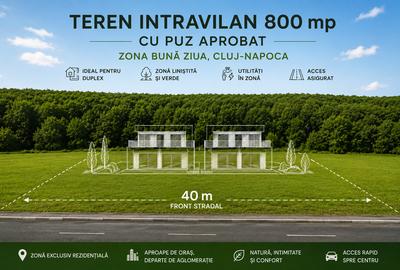 Teren Construcții intravilan de 800 mp, în Bună Ziua