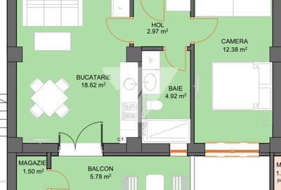 Apartament 2 camere 40 mp utili, balcon si parcare - Doamna Stanca - 7