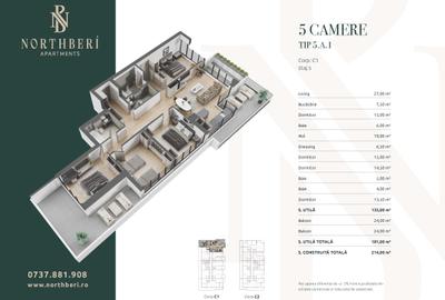 Apartament cu 5 camere decomandat în Băneasa