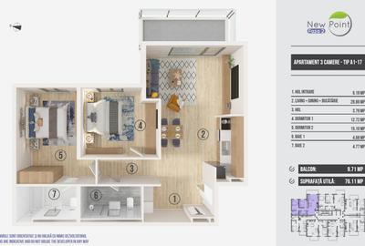 Apartament 3 camere Pipera - Avans 10.000 euro - 19