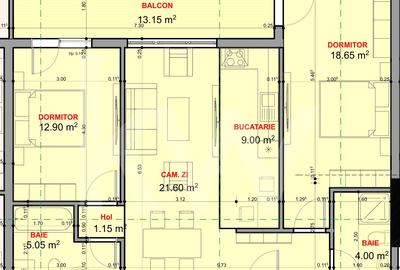 Apartament 3 camere 2 bai - 72mp utili de vanzare balcon etaj 1 Sibiu - 2