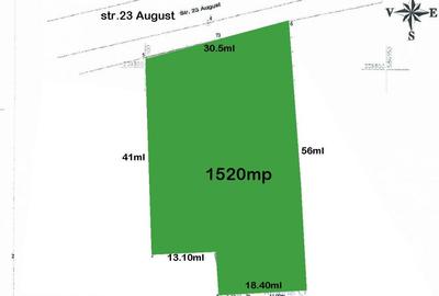 Teren intravilan,1520mp zona cu "caracter central",30.5ml desch.str 23 august! - 2