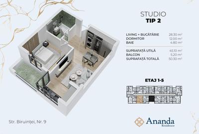 Apartament cu 2 camere decomandat în Central