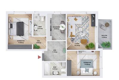 Apartament 3 camere cu preț accesibil în Sectorul 6 - 13