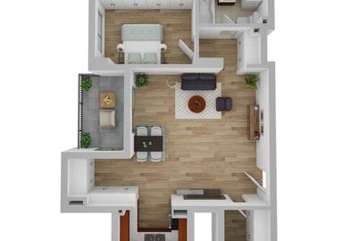 Apartament de 2 camere, 61 mp, Zona Andrei Muresanu - 1