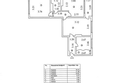 Vânzare Apartament 3 camere de – Pajura, etajul 2 din 3 - 28