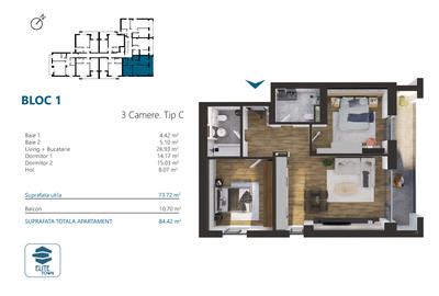 Apartament 3 camere | TORONTALULUI - METRO 2 - 9