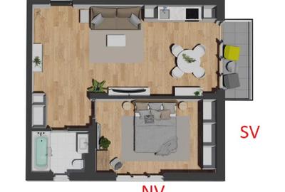 Apartament 2 camere 57.5 mp si balcon 4 mp, zona Vivo - 15