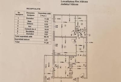 Apartament 3 camere de vanzare - Ostroveni, zona Pieței, decomandat, 71,29 mp - 13