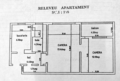 Apartament cu 2 camere nedecomandat în Podu Roș