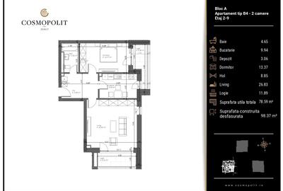 Apartament 2 camere | Cosmopolit Zenit | Răcădău | Pozitionare SV - 6
