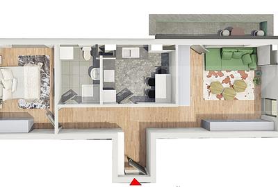 Apartament cu 2 camere semidecomandat în Dâmbul Rotund