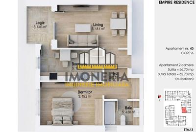 Empire Residence Tornadei 2 – Comision 0% – 2 camere spațioase, imobil premium - 19