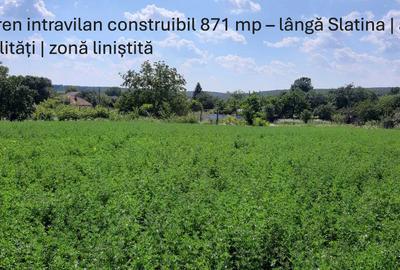Teren intravilan construibil 871 mp – lângă Slatina | asfalt + utilități | zonă - 1