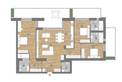 Vedere spre parc - apartament 4 camere de vânzare - zona Domenii - 7