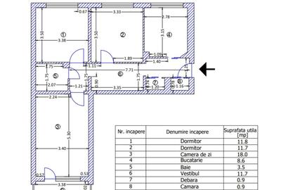 Apartament cu 3 camere decomandat în Tineretului