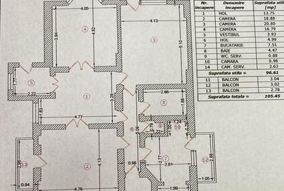 Un superb apartament 3 camere zona centrala - 16