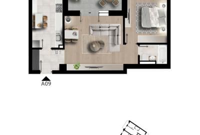 Apartament cu 2 camere în Militari