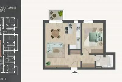 Apartament 2 Camere Spatios-Luminos 8 Minute Metrou-Scoala - 3