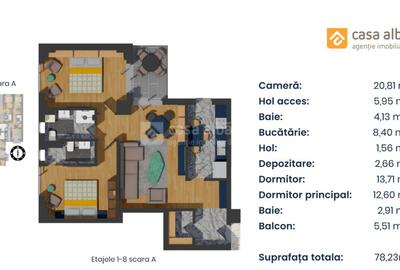 PROIECT NOU | apartament 3 camere LA CHEIE | Pacurari - Alpha Bank - 14