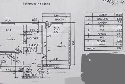 Apartament cu 2 camere decomandat în Vest