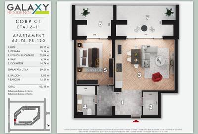 Apartament modern cu 2 camere, ansamblu securizat, Bd. Metalurgiei - 7