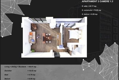Apartament 2 camere zona Tomis Plus cu Incalzire in Pardoseala - 7