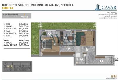 Apartament cu 2 camere decomandat, mobilat în Metalurgiei