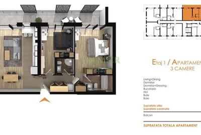 Apartament 3 camere 83 mp balcon generos 1 parcari zona linistita - 28