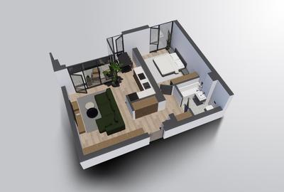 Apartament cu 2 camere de 53.80 mp utili + terasa - Alenia Botanic Park - 2