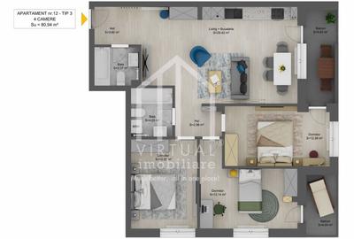 Apartament cu 4 camere 80,94 mp + balcoane |Doamna Stanca - 2
