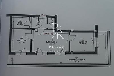 Ap 2 camere decomandate, finisat, 52 mp, 34 mp terasa, garaj, zona Terra! - 6