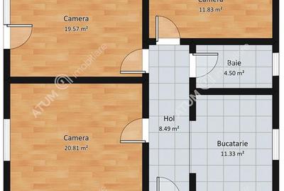 Apartament cu 3 camere si gradina proprie in Vasile Aaron din Sibiu - 5