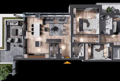 Penthouse 168 mp Nicolina – Spatiu de casa, vedere oras & padure - 4