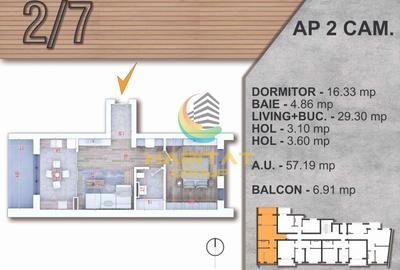Piata Alba Iulia 2 camere STUDIO 64 mp  bloc tip BOUTIQUE - 2