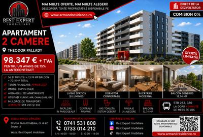 Apartament cu 2 camere decomandat în Theodor Pallady