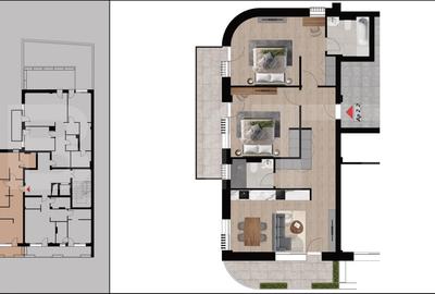 Apartament cu 3 camere decomandat în Dacia