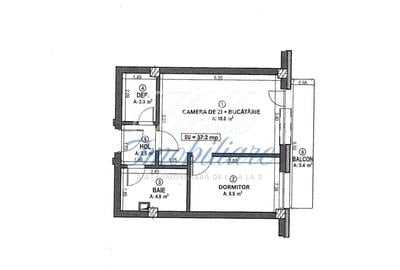 Apartament cu 2 camere semidecomandat în Florești
