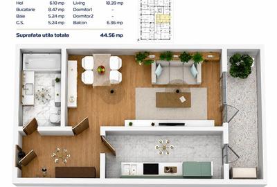 Apartament 2 camere zona C5 in BLOC NOU - 3