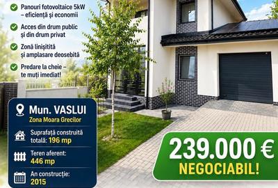 VILĂ individuală P+1E, teren 450 mp, mobilată, VASLUI, M. Grecilor - zona LCL; - 1